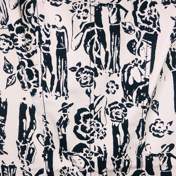 Vintage Rickie Freeman Teri Jon Parisian Woman in Paris Graphic Dress size 2 - Picture 11 of 12